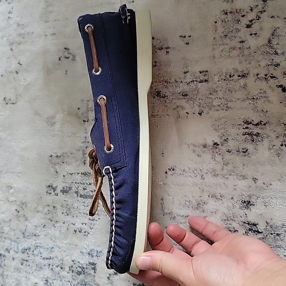 Men's Sperry boat shoes in blue canvas - Picture 4 of 6